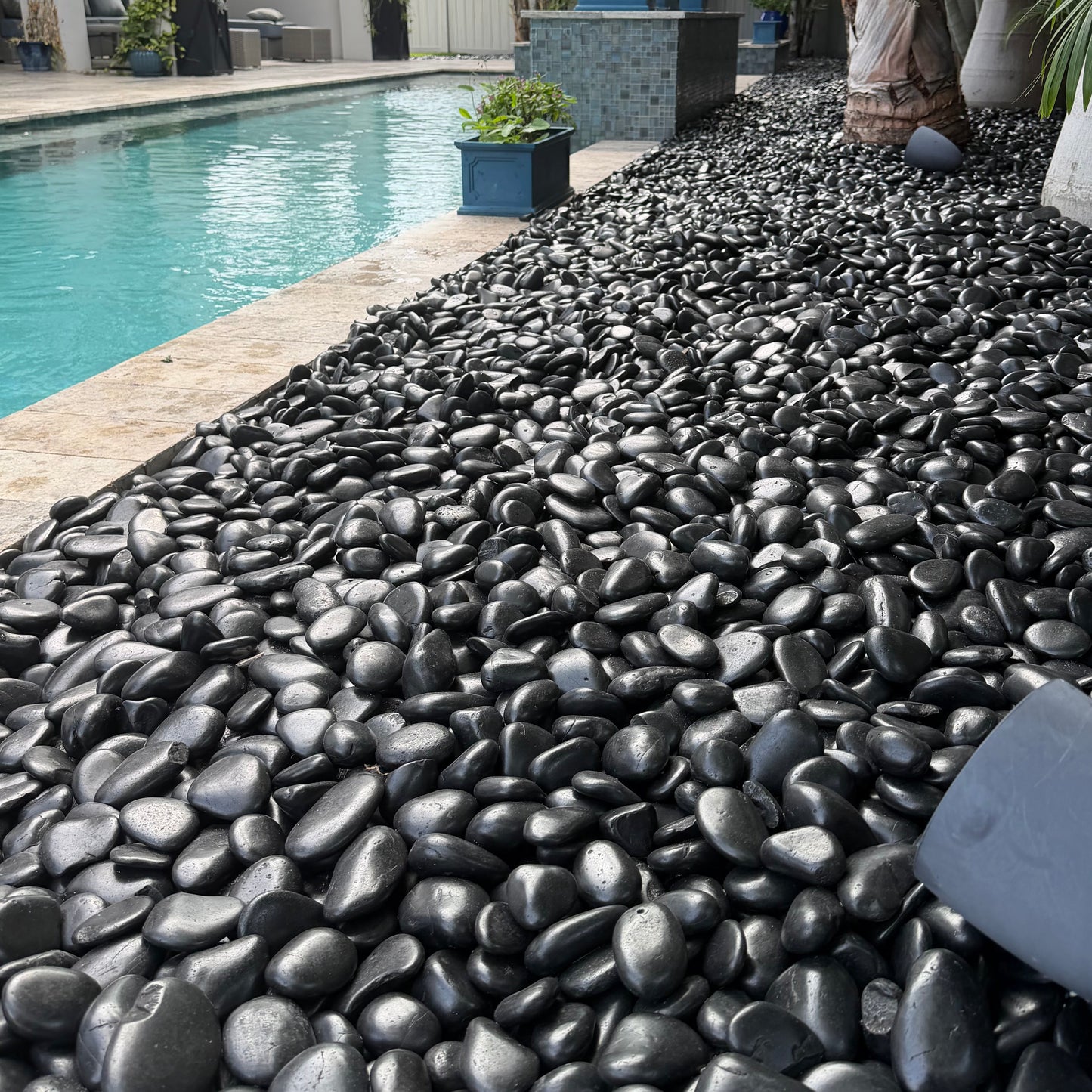 Polished Black Mexican Beach Pebble