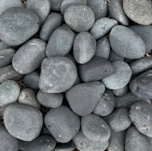 Unpolished Black Mexican Beach Pebble